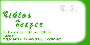 miklos hetzer business card